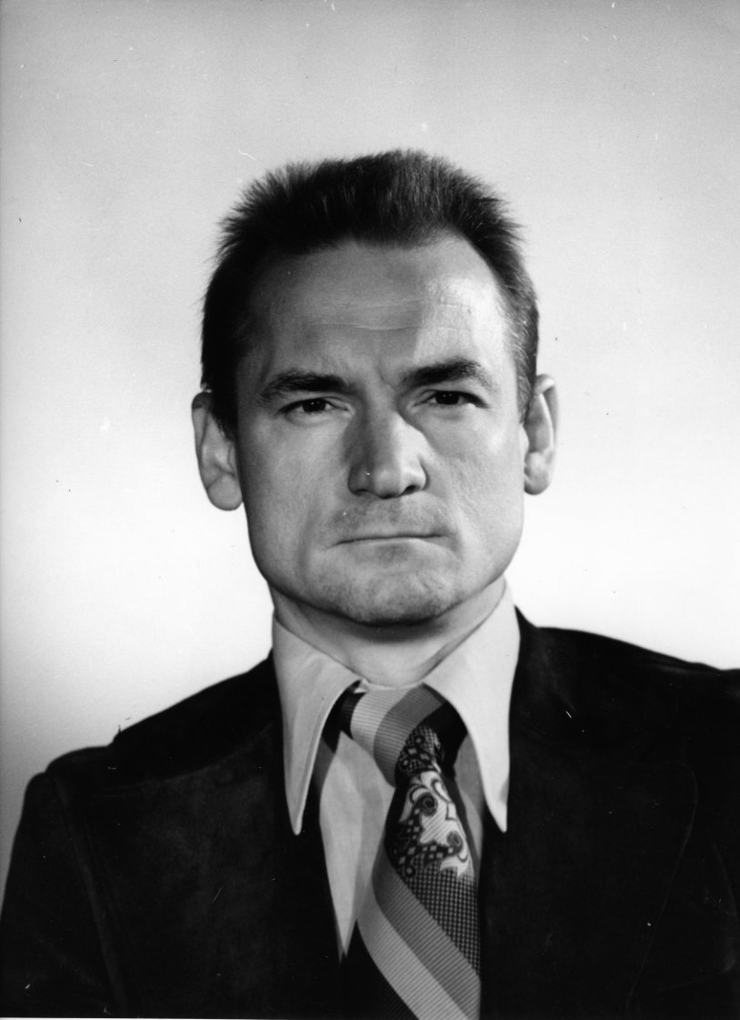 Visnopietnākais Miks Zvirbulis – Latvijas Kinematogrāfistu savienības valdes pirmais sekretārs (1968-1987). Foto no Rīgas Kino muzeja krājuma