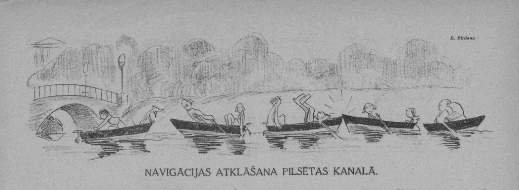 Ernesta Rirdāna karikatūra žurnālā "Svari" (Nr. 19 / 1931, 15.05.)