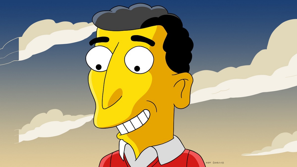 "Simpsonu tēva" Meta Greninga zīmēts Maika Reisa portrets