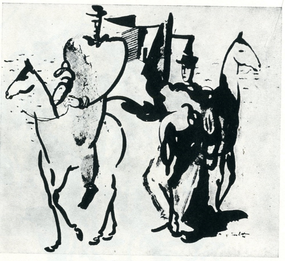 Oļģerts Ābelīte. Kompozīcija (1934, tušas zīmējums)